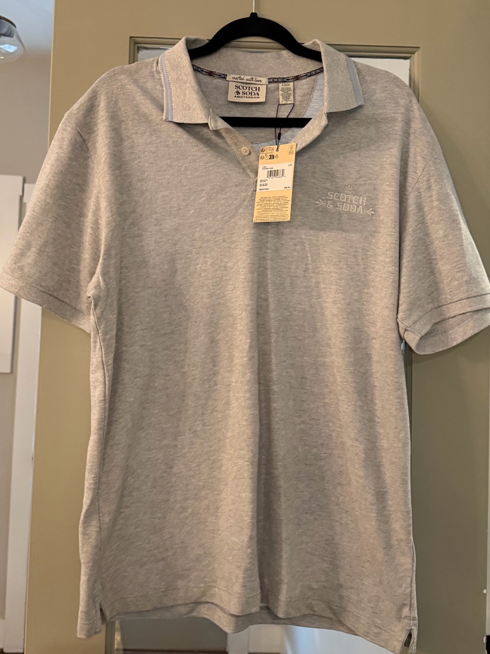 NWT Scotch & Soda Men’s Gray Polo Shirt Size Large